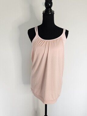 Athleta Hidden Agenda Tank Top Attached Bra Peach Pink Small Tall